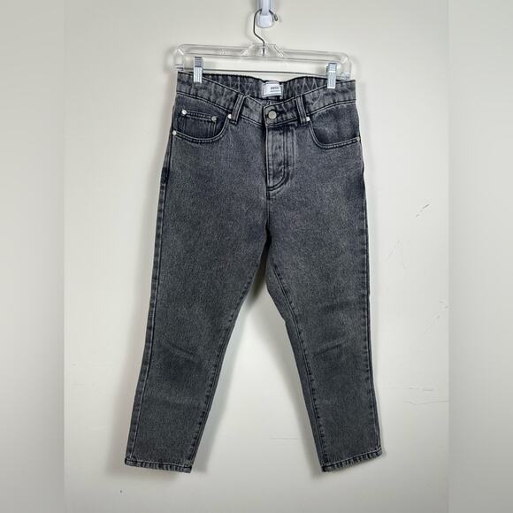 AMI Alexandre Mattiussi Cropped Button Fly Straight Size 28 Grey Wash Jeans EUC - Picture 1 of 8